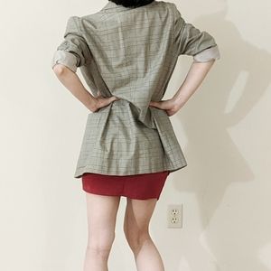 Vintage preppy Plaid oversized blazer